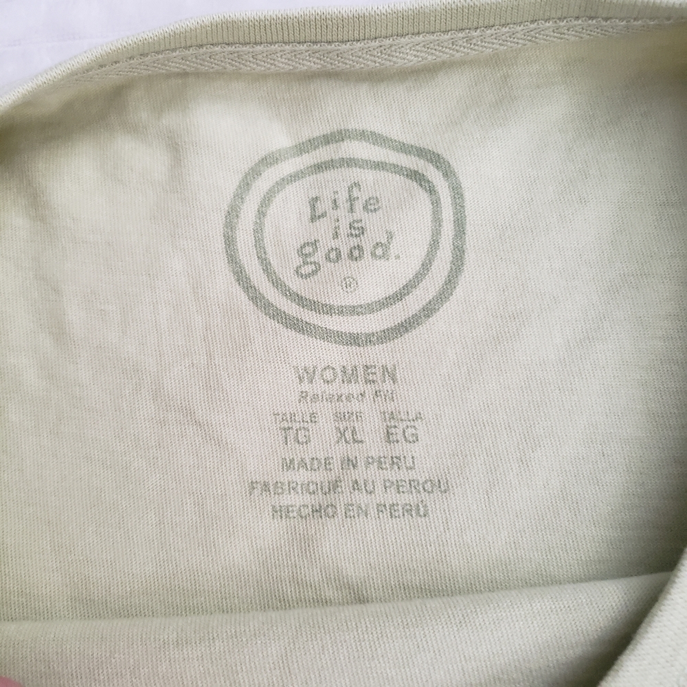 Life is Good Relaxed Fit Green T-Shirt XL circle logo - Picture 8 of 10